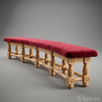 Алтарное седалище из ясеня и бархата